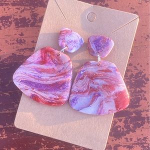 Marbled polymer clay earrings